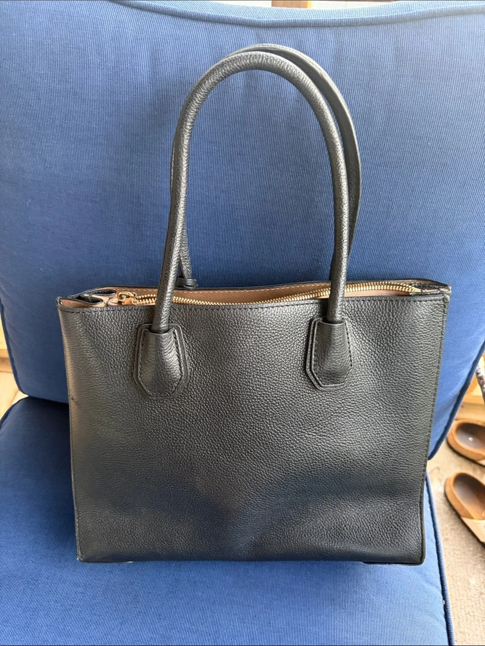 Michael Kors Black Tote with Gold Accents